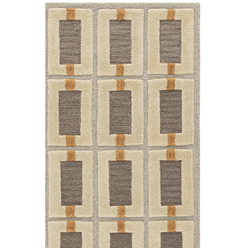 Genre: 751% touffeté à la main 80% laine; Tapis géométrique 20% coton, Rectangle 5' x 8'