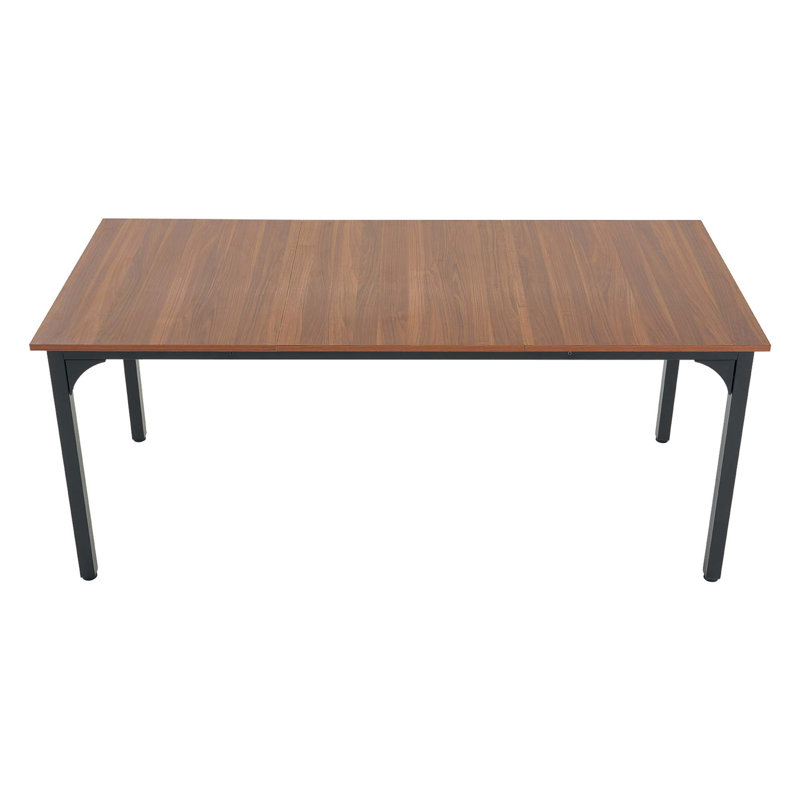 Table de salle à manger rectangulaire spacieuse pour 6 à 8 personnes avec structure en métal durable
