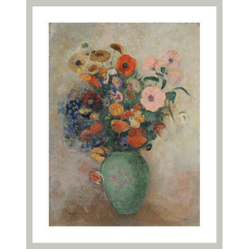 «Bouquet of Flowers in a Green Vase» par Odilon Redon, impression giclée sur cadre, 41.5" H x 32.7" W