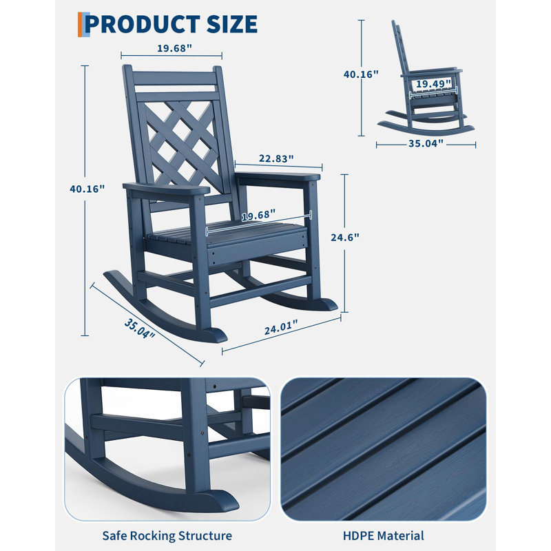 Outdoor Adirondack Chair, Navy