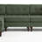 4 - Piece Upholstered Green Tufted Corduroy Modular Sectional with Pillow Back and Removable Flip-Tray Top Storage Ottoman-1624904040