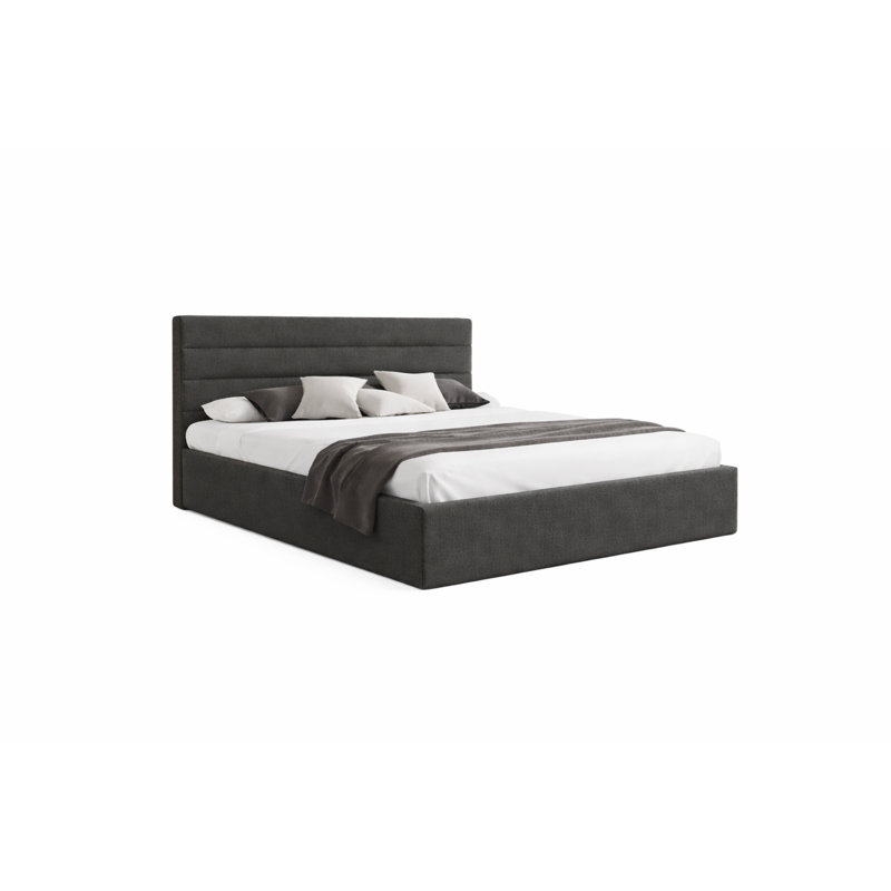 Upholstered Bed, Grey, European Kingsize (160 x 200 cm)