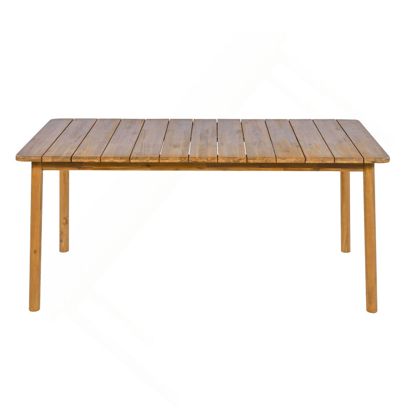 Table de salle à manger d'extérieur en bois d'acacia de L 67 po