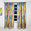Rideau simple occultant avec feuilles jaunes tropicales et fleurs bleues et rouges-197521661