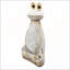 Figurine abstraite grenouille blanche en magnésium avec bras et yeux dorés, parfaite pour un décor moderne et rustique