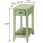 Table d'appoint rectangulaire avec tiroir et tablette pour petits espaces.