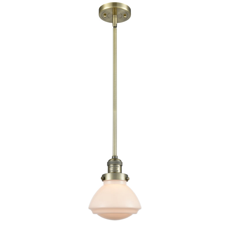 Chesterville 1 - Light Single Pendant, Antique Brass, Matte White, No Bulb Included