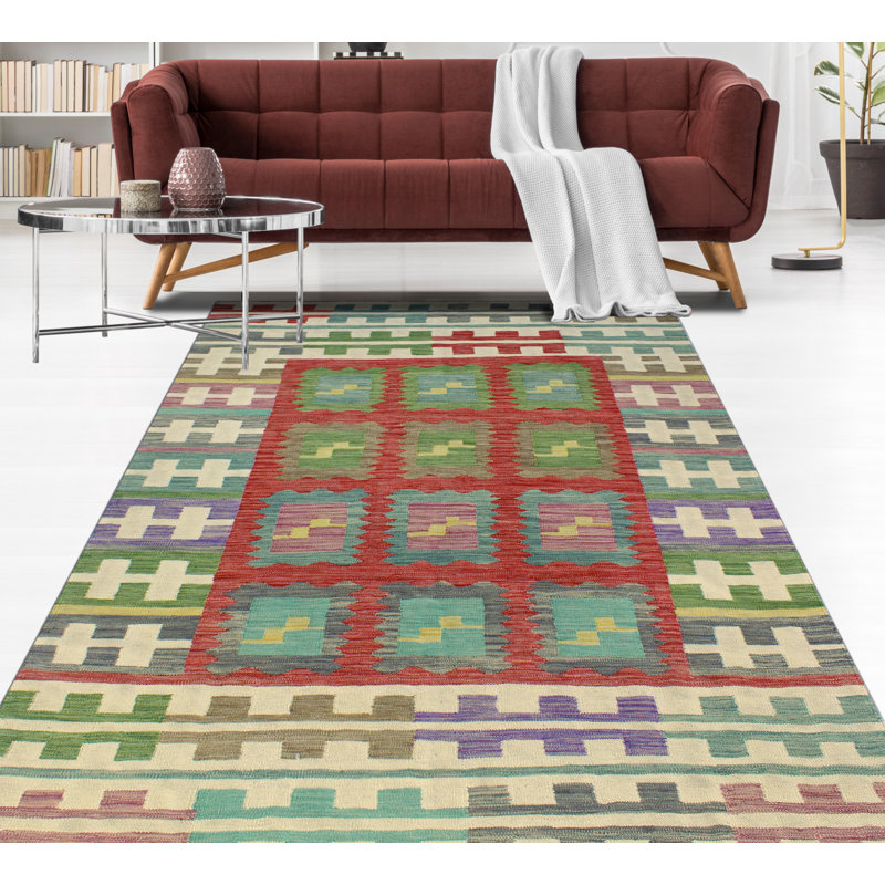 Modern Flatweave Charla Red Rug
