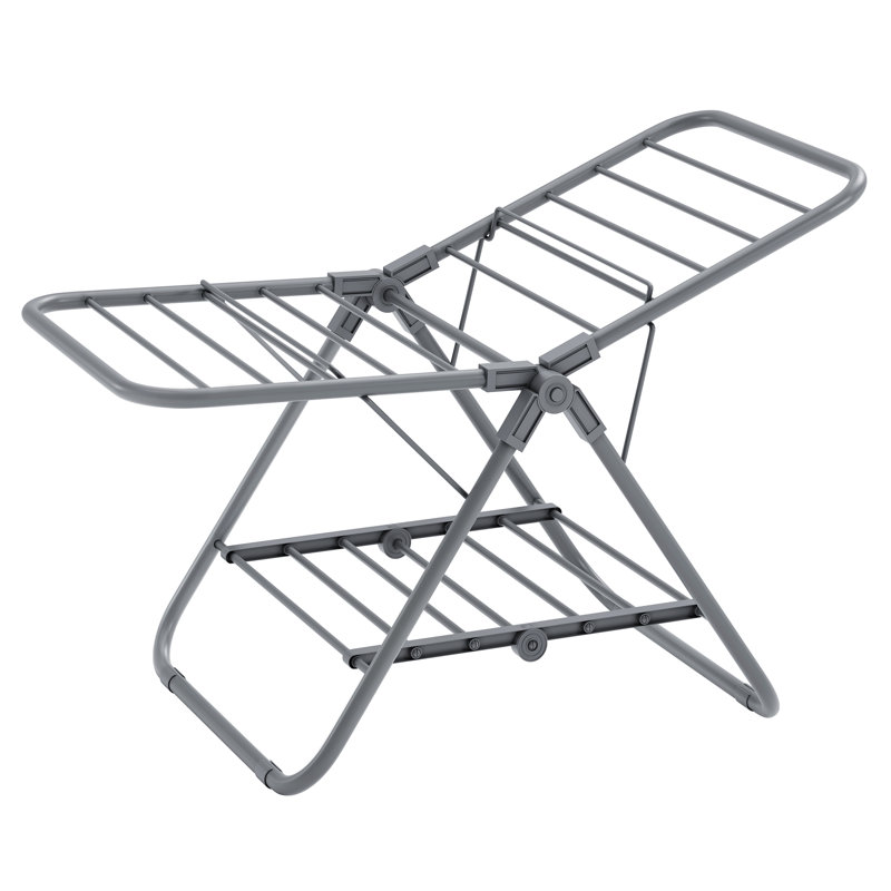 Steel Foldable Gullwing Drying Rack, Dove Grey
