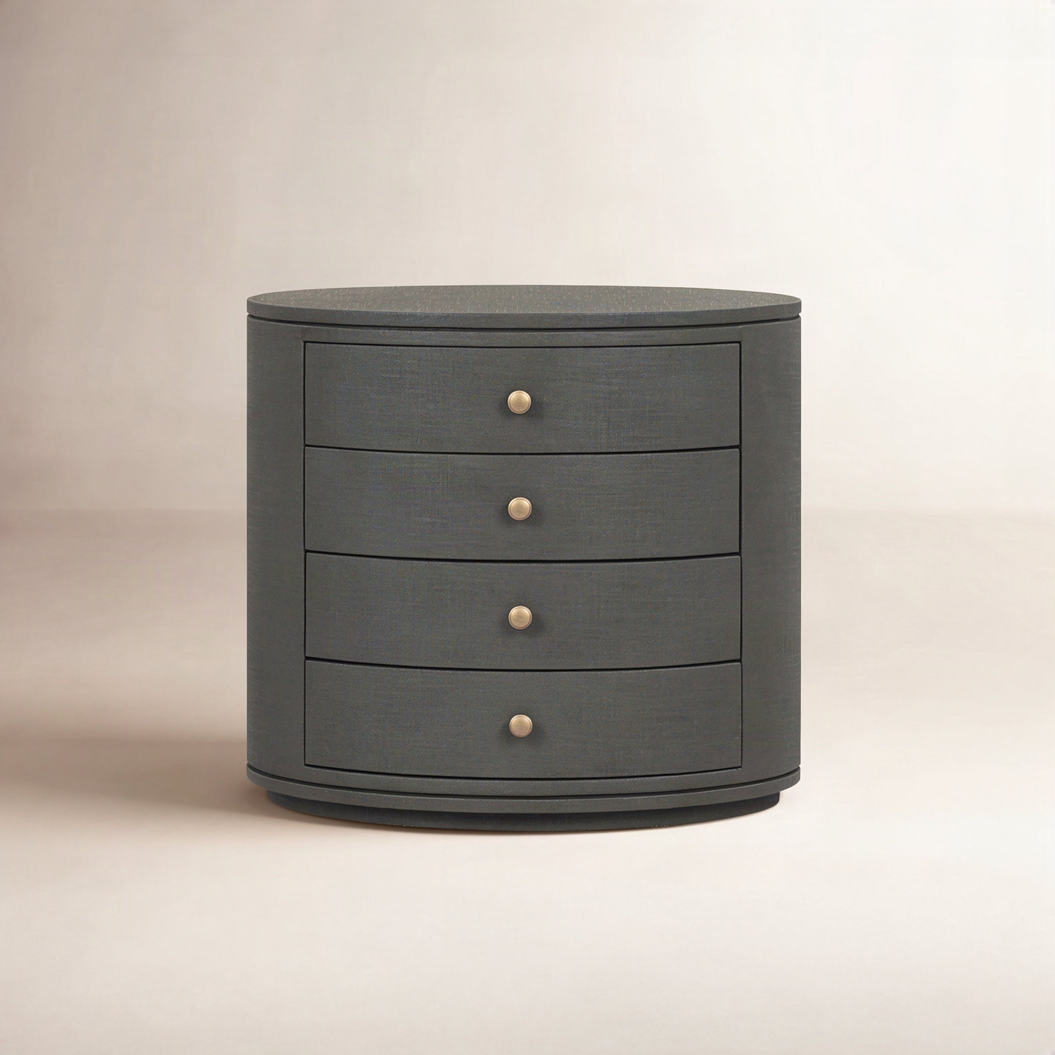 Yazmin 4 - Drawer Nightstand, Dark Green Lacquered Linen