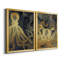 Octopus Ink Gold & Blue I - ensemble de 2 reproductions d'art sur toile encadrées-2126242703-2126242693