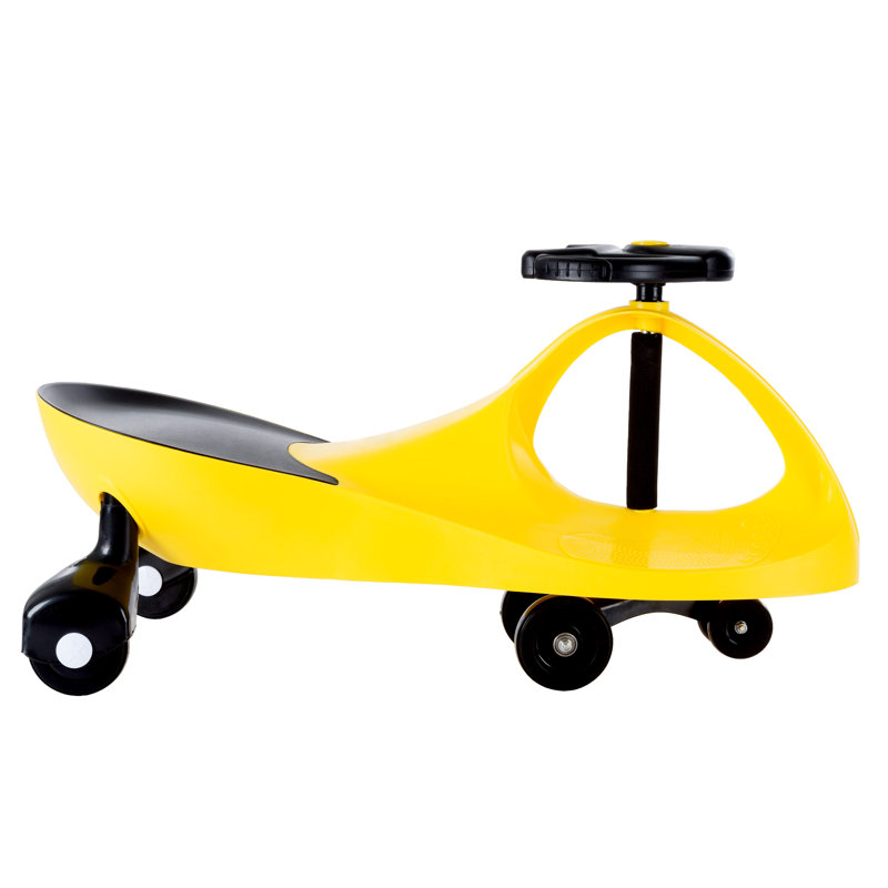 Pink and Black Plastic Wiggle Ride-On Car for Toddlers