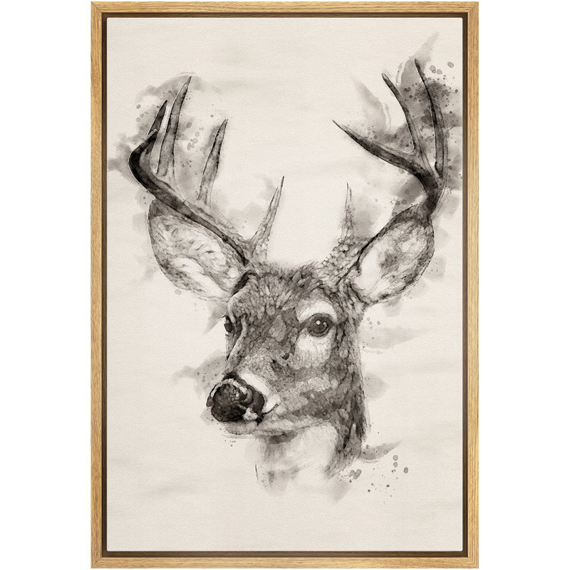 IDEA4WALL - Portrait d'une tête d'aquarelle, Brun, H 24 po x l 16 po x P 1,5 po