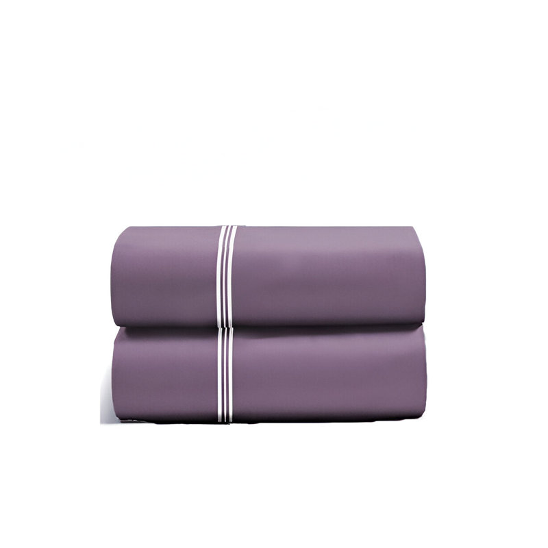 400TC Cotton Classic Luxurious Embroidery Cotton 4 Piece Sheet Set Fitted Sheet Fits Upto 16" Deep Pocket, Queen Sheet Set