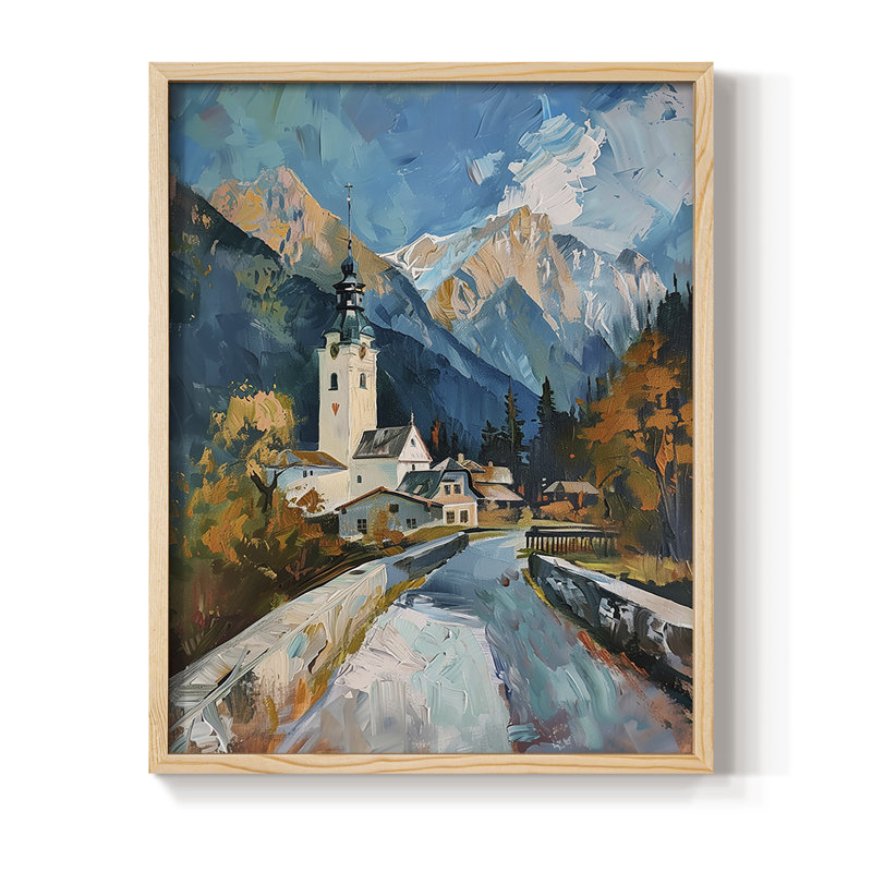 LANDSCAPES Series CDII, reproduction encadrée - bois massif, Naturel, H 15 po x l 12 po