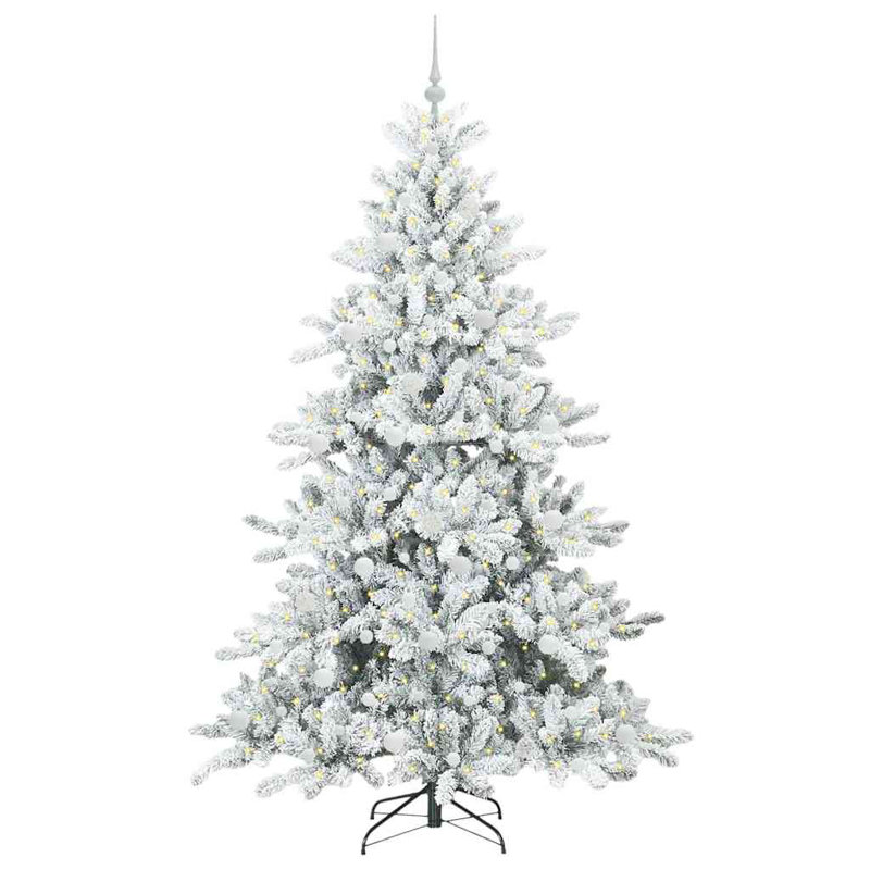 Artificial Hinged Christmas Tree with 300 LEDs, 6.89' H, White