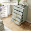 Commode moderne à 5 tiroirs pour chambre à coucher avec poignée dorée et grande commode double en bois avec tiroir et rangement pour le salon-765136322
