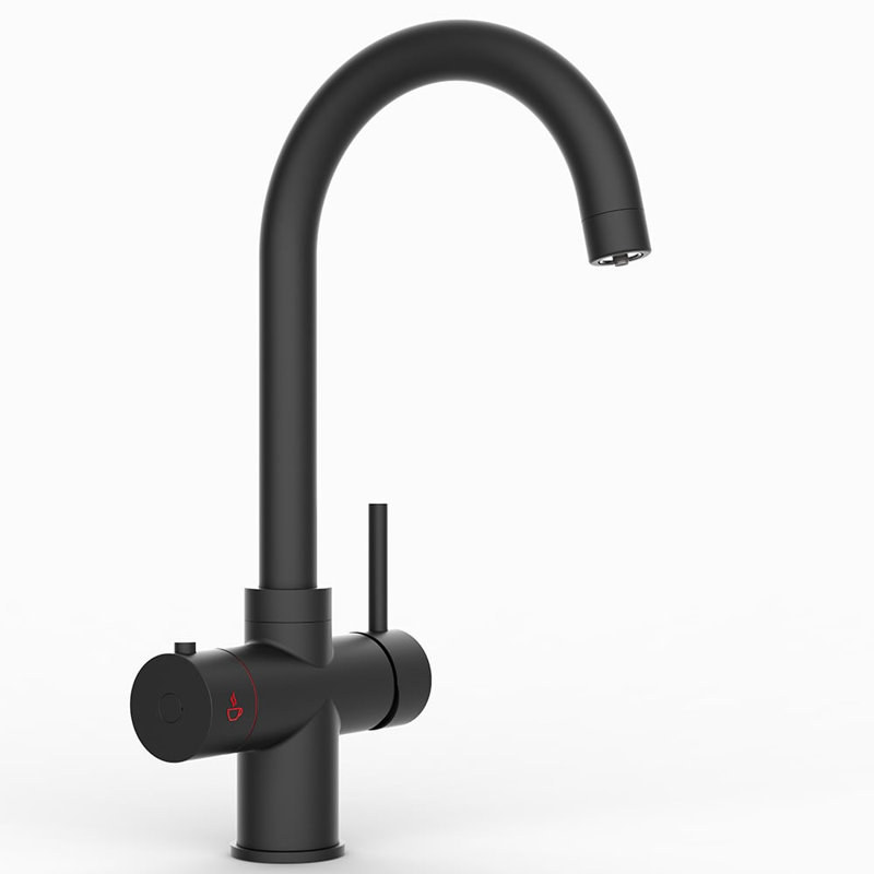 4-in-1 Instant Boiling and Filtered Water Tap - C Shape - 4 Litre Boiler, Matte Black