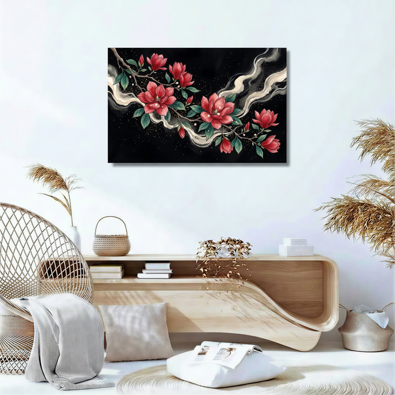 Ensemble de 1 tableau sur toile « Nuit florale », 16"H x 24"W, Wrapped Canvas