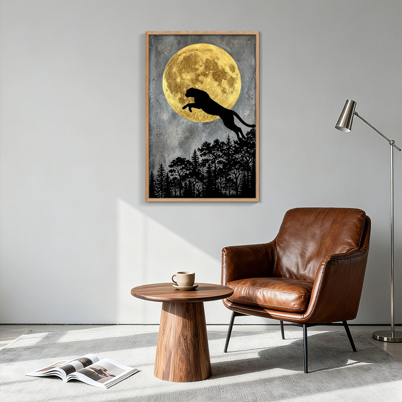 Lune panthère, reproduction d'art sur toile, ensemble de 1, Natural, 24"H x 18"W