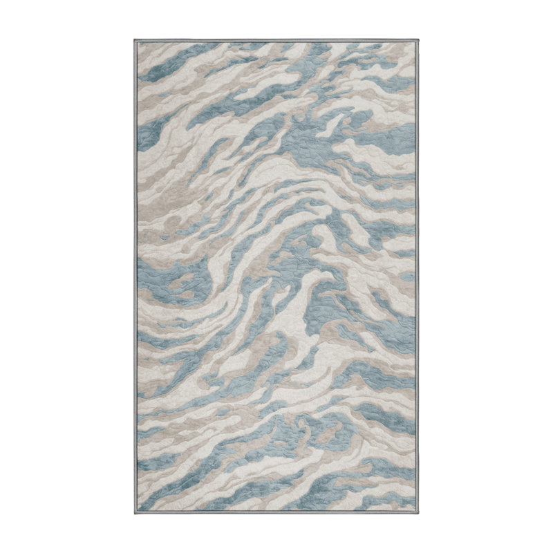Machine Washable Gray Area Rug, Rectangle 8' x 10'
