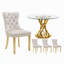 Ensemble de table de salle à manger 47,2 "en verre pour 4 personnes, table de salle à manger avec 4 chaises en velours-479598523-479598520-479598503