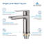 Robinet pour salle de bain à poignée simple Blossom - Nickel brossé, fabrication en laiton massif, fixation à un trou, comprend des conduites d'alimentation en eau-24280242