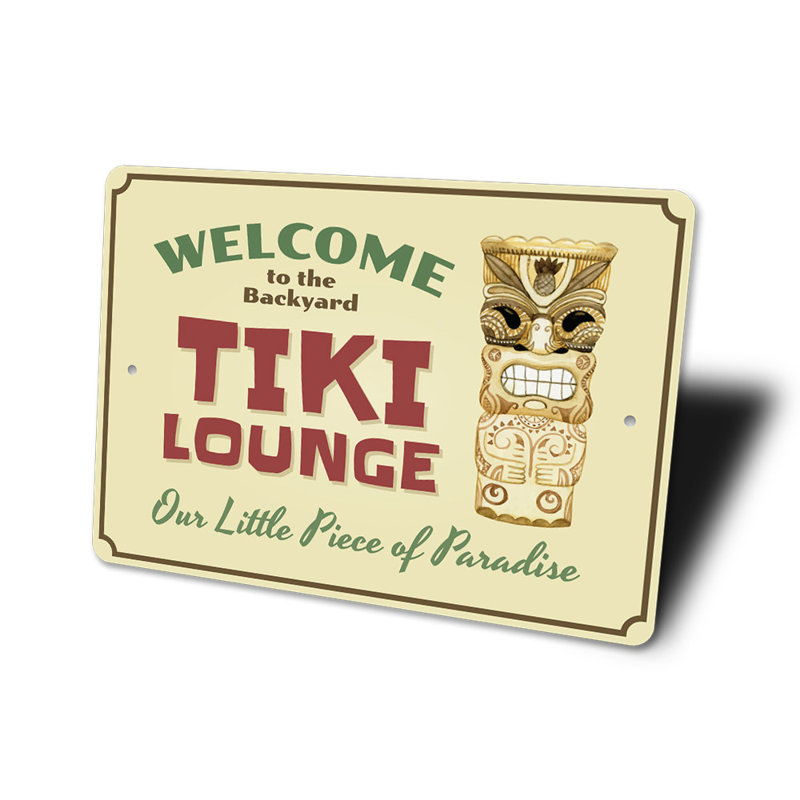 Enseigne en aluminium Tiki, H 10 po x l 14 po x P 0,04 po