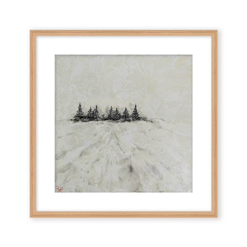 Nature Inspired "Frosted Horizon" Canvas Wall Art By , 20" H x 20" W, Framed Matted Print, White