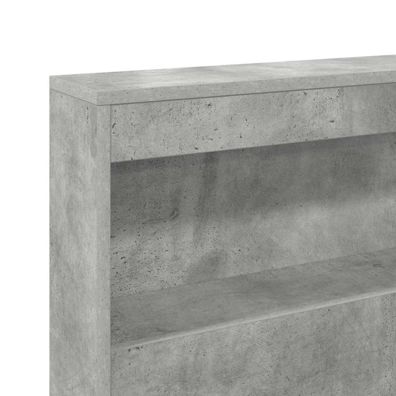 Storage Headboard Concrete 160 Cm Engineered Wood, Concrete Grey