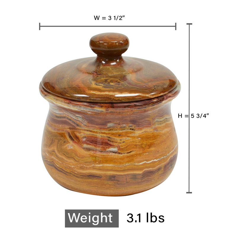 Amber Brown Stoneware Bathroom Storage Jar with Lid – Cotton Ball & Vanity Organizer
