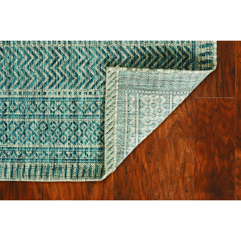 Tapis bleu sarcelle en polypropylène 3 pi x 4 pi