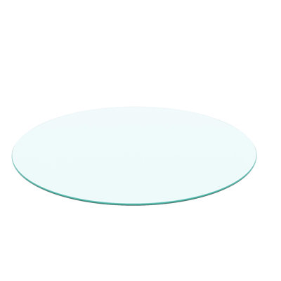 Plateau de table rond en verre trempé transparent de 91 cm (36 pouces), épaisseur 6 mm (1/4 pouce), résistant aux chocs, longue durée de vie, convient à la maison et au bureau, bords polis, résistant à la chaleur et aux chocs, idéal pour les tables basses de terrasse.