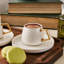 Karaca Saturn Porcelain Espresso Turkish Coffee Cup, 100ml, White Gold