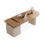 Bureau double caisson en bois massif avec tiroirs Nut-brown-1206117228-1206117229
