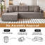 Canapé-lit modulaire en L à droite, canapé modulaire en velours côtelé avec méridienne, convertible en lit, design minimaliste moderne pour les petits espaces, les appartements et les salons-647265766-647265767
