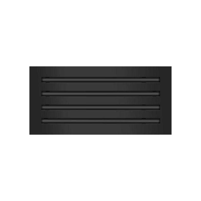 BUILDMART - 18x8 Black Modern AC Vent Cover - Standard Linear Slot Diffuser - Register Grille