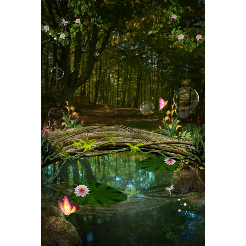 Enchanted Pond In The Woods by Ellerslie77 - Wrapped Canvas Print, 76cm H x 51cm W