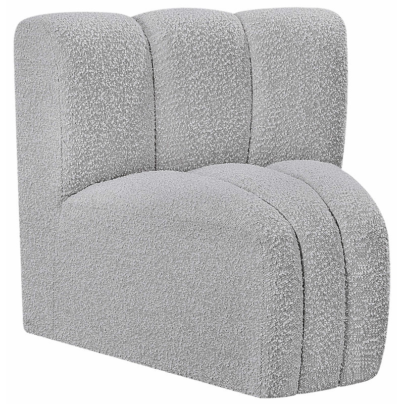 Chaise d'appoint rembourrée Iyahna, Tissu gris bouclé