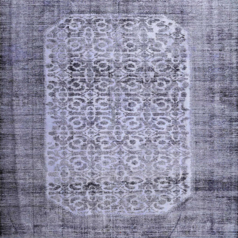Tapis contemporain bleu, Carré 6 pi