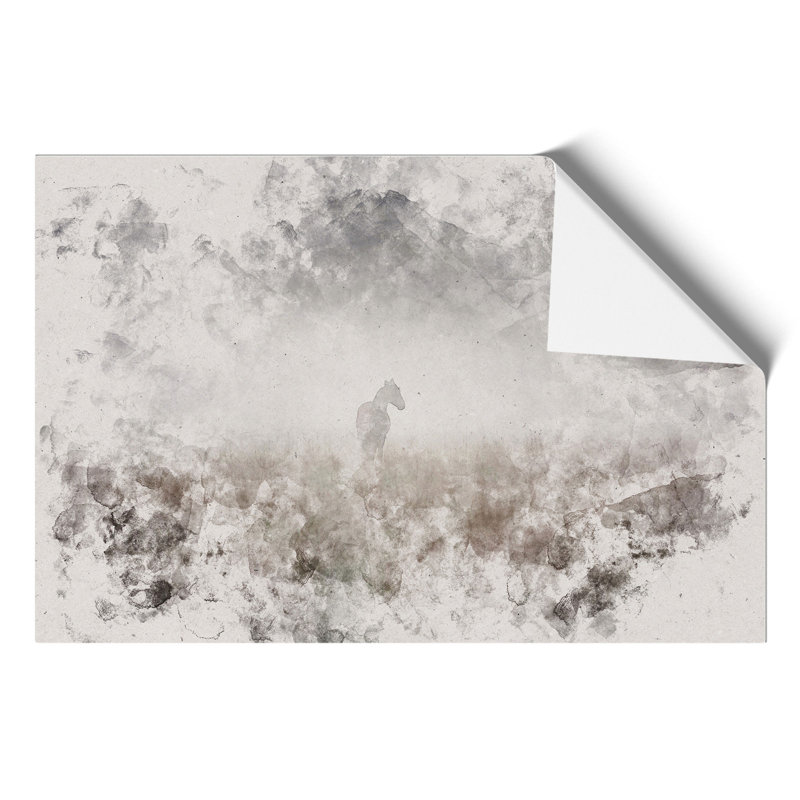 Horse in the Mist Watercolour - Frameless Print, 59cm H x 84cm W x 0.1cm D