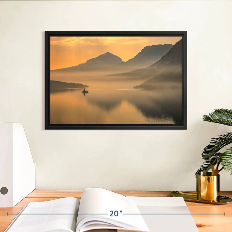Saint Mary Mountain Lake, Cadre flottant noir, 13 po x 9 po
