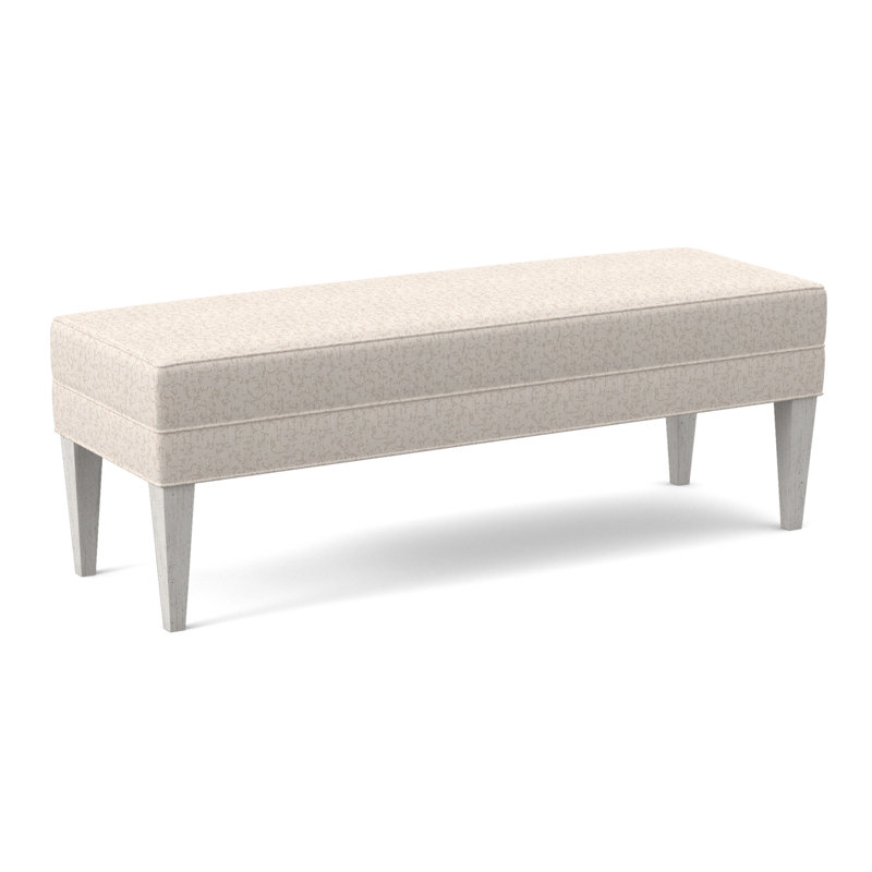 Livery Upholstered Bench, Bisque, Polly Snow