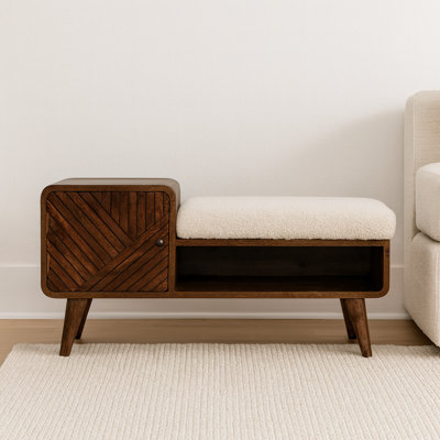 Boucle Carved Chestnut Telephone Table by Corrigan Studio