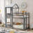 Solid Wood Twin Over Twin Platform Bunk Bed, Compact Playhouse Design with Safety Guardrail and Ladder, Neutral Gray