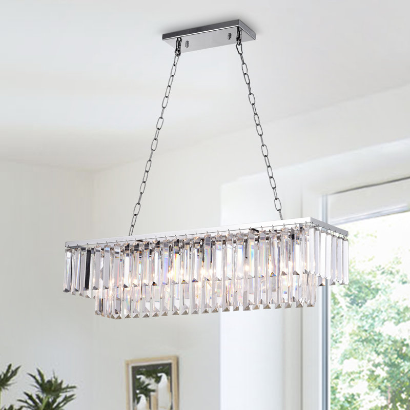 Luminaire suspendu rectangulaire à 5 lumières pour îlot de cuisine Allen