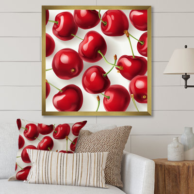Simple Cherry Blooms Pattern II - Cherry Wall Art