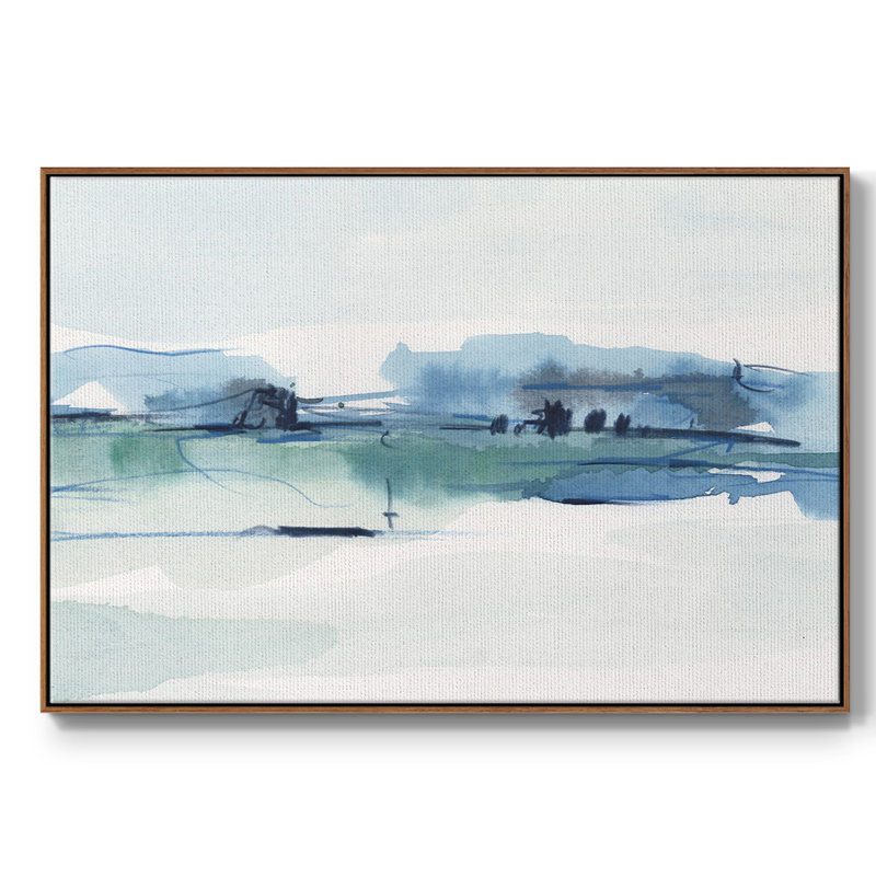 Ultramarine Vista II, H 17 po x l 25 po x P 2 po, Toile avec cadre noyer