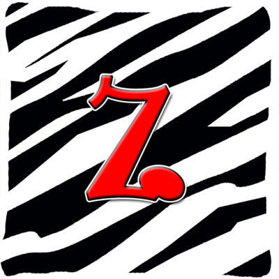 Monogramme initiale Zebra intérieur/extérieur Throw Pillow