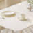 Rectangular Pure White Rock Slab Dining Table-1451381168